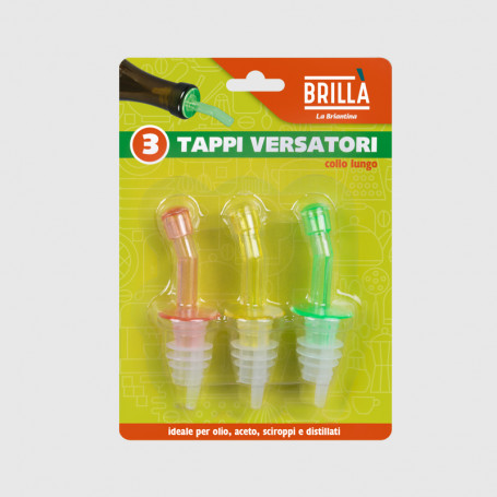 Tappi versatori collo lungo - 3 pz