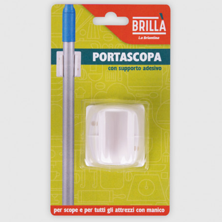Portascopa adesivo  semplice 1 posto - bianco