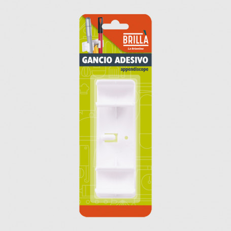Portascopa adesivo  semplice 2 posti - bianco