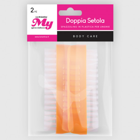 Spazzolino per unghie Doppia Setola - 2pz