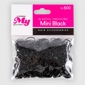 Elastici Mini Black Treccine - 500pz